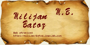 Milijan Batoz vizit kartica